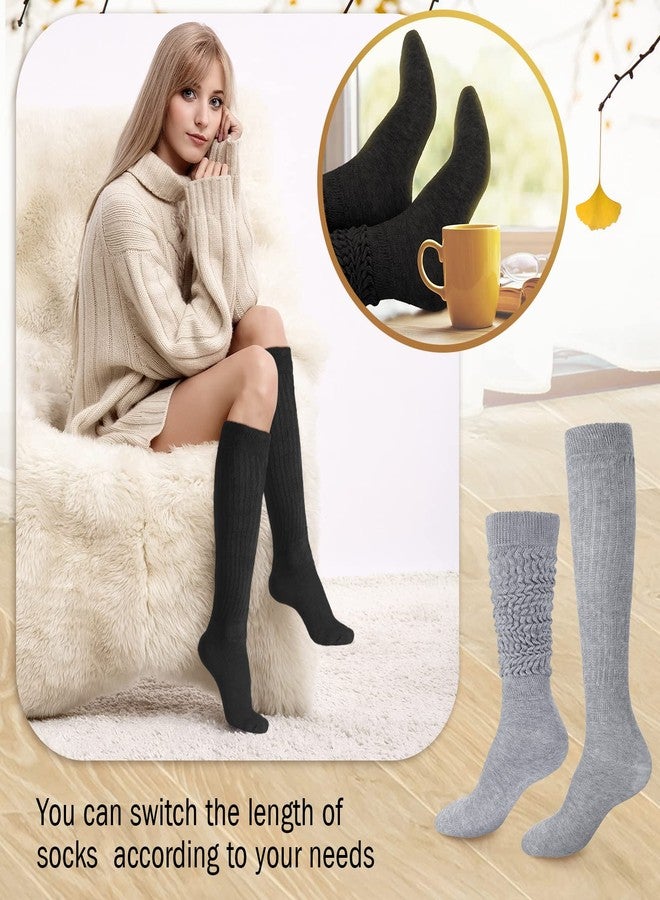 Haysandy 6 Pairs Slouchy Socks for Women Slouch High Boot Thick Stack Cotton Long Scrunch Socks for Women - Image 5