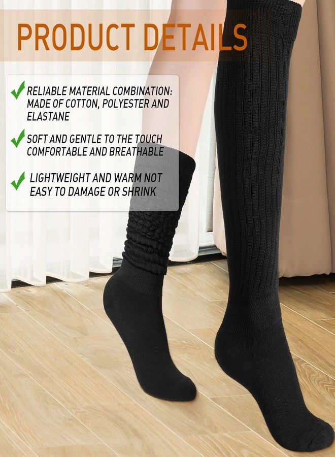 Haysandy 6 Pairs Slouchy Socks for Women Slouch High Boot Thick Stack Cotton Long Scrunch Socks for Women - Image 3