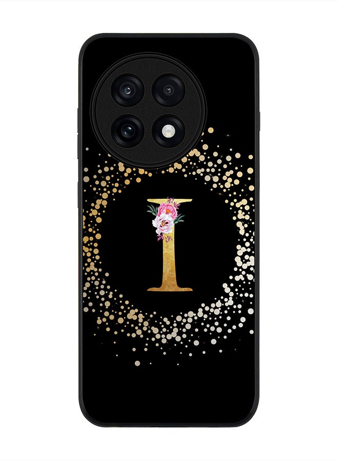Stylizedd For OnePlus 13R / Ace 5 Pro Case,Slim fit Camera Protection, Shockproof Thin Phone cover  - Custom Monogram Floral - I ( Black )