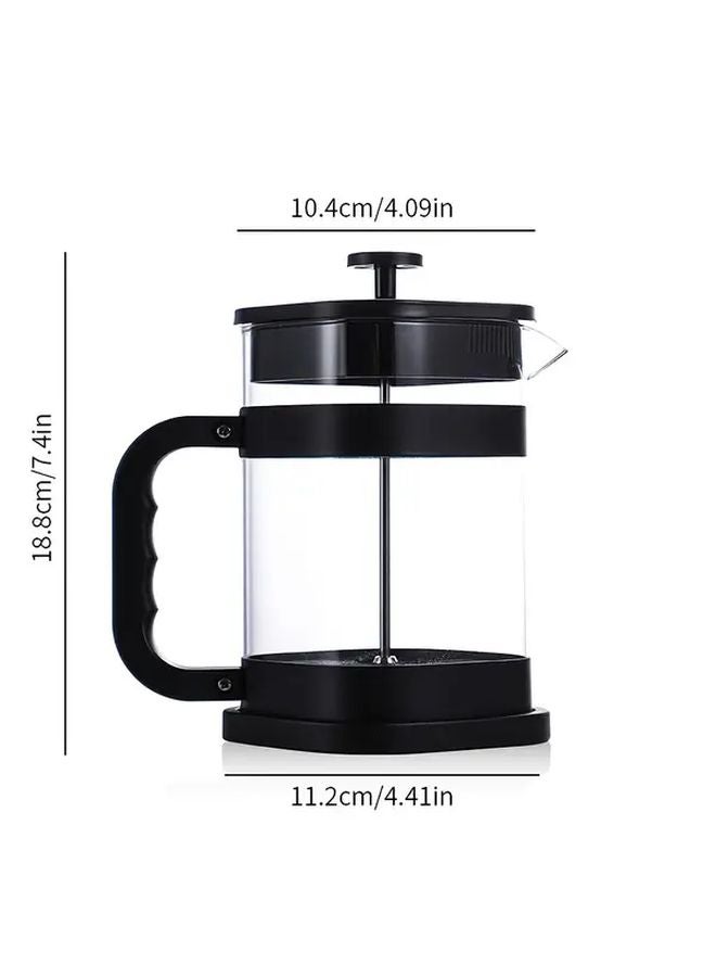 Black Manual Coffee Press Pot with Built in Filter French Espresso Latte Maker - Image 3