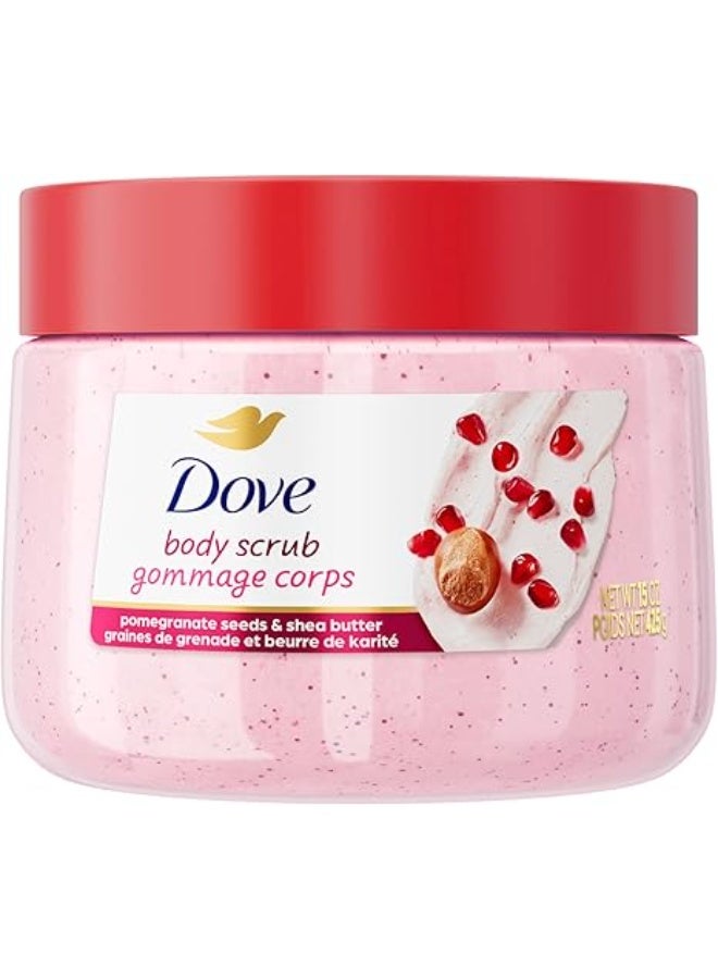 Dove Pomegranate & Shea Butter Body Scrub Exfoliates and Deeply Nourishes for Smooth, Radiant Skin 15 oz - Image 1