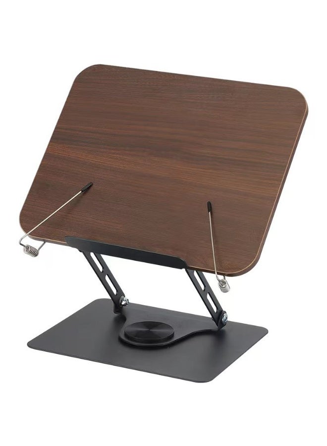 حامل كتب قوي قابل للتعديل – منظم مكتب قابل للطي بدوران ‎360‎ درجة، حامل قراءة خشبي للكتب والأجهزة اللوحية وKindle وأجهزة الكمبيوتر المحمولة – متين ومحمول ومثالي للمنزل أو المكتب أو المطبخ - Image 1