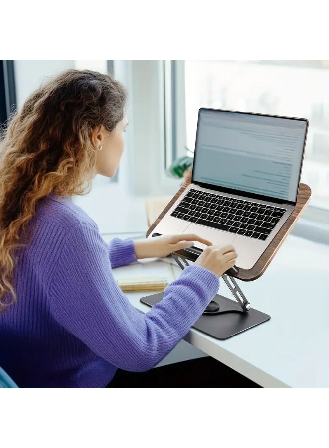 حامل كتب قوي قابل للتعديل – منظم مكتب قابل للطي بدوران ‎360‎ درجة، حامل قراءة خشبي للكتب والأجهزة اللوحية وKindle وأجهزة الكمبيوتر المحمولة – متين ومحمول ومثالي للمنزل أو المكتب أو المطبخ - Image 5