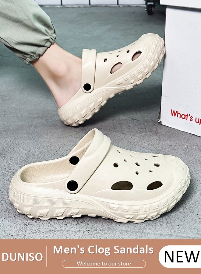 DUNISO Men's Sandals for Fashion Quick Drying Slide Sandal with Non-slip Soles Thick Sole Beach Slipper Breathable Slip-on Sandal Men's House Flat Slipper for Indoor & Outdoor - Image 1