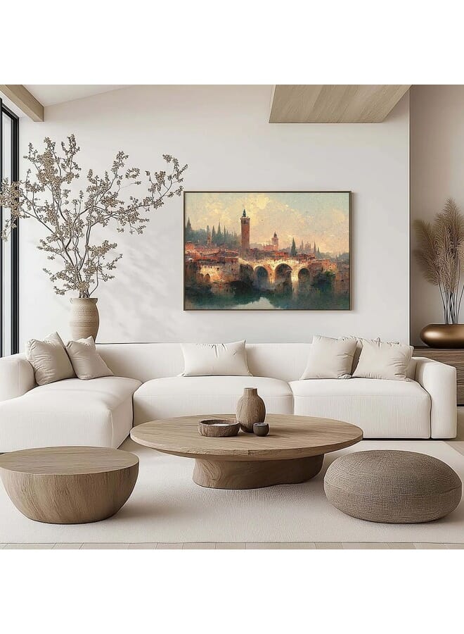 هوم جاليري لوحة فنية جدارية مؤطرة لمنظر طبيعي لمدينة فيرونا . - Image 2