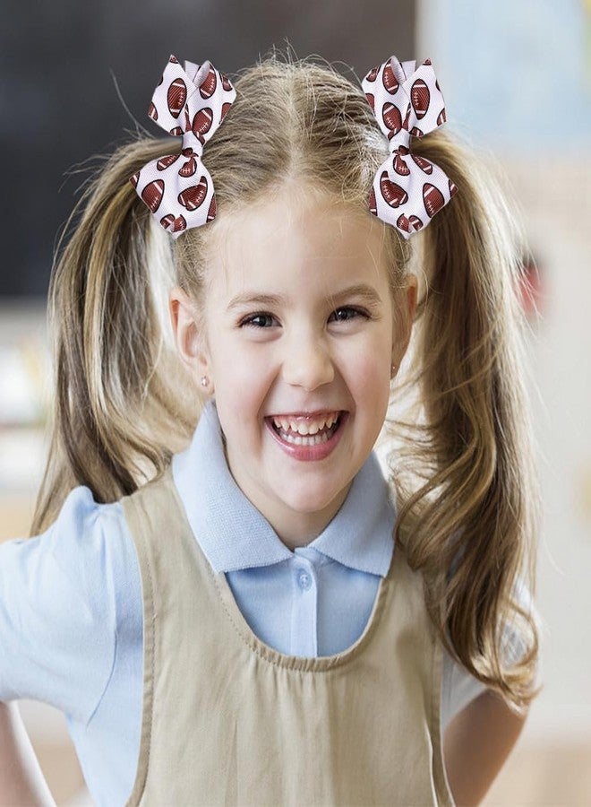 BBTDIN Football Hair Bow Clip Baby Girls Football Hair Barrettes Pin Football Bowknot Hairpin BBG63 (B2) - Image 2