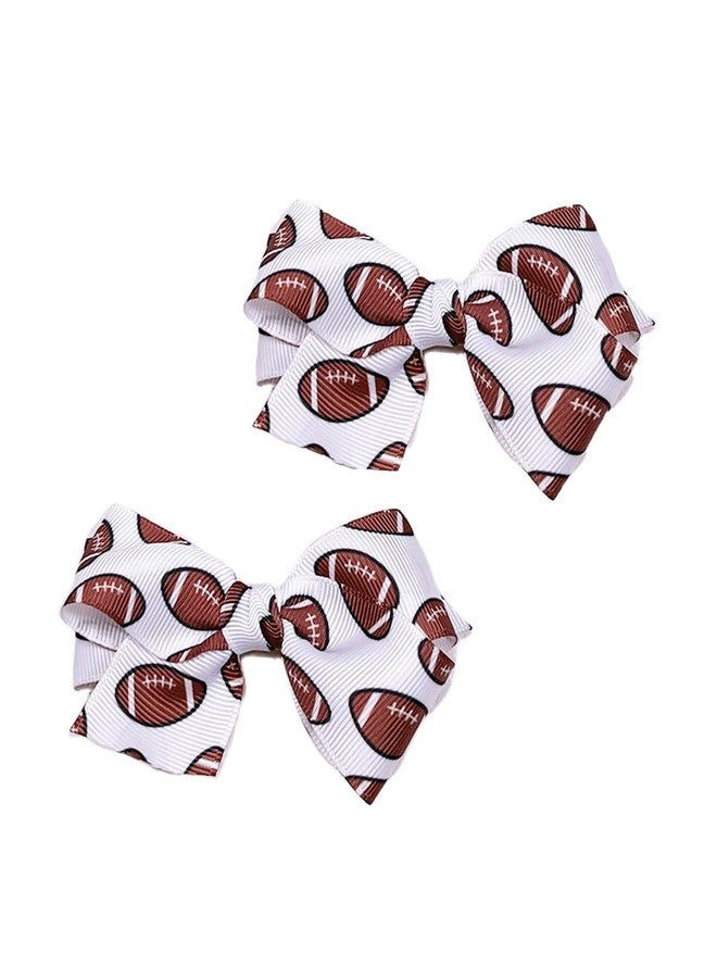 BBTDIN Football Hair Bow Clip Baby Girls Football Hair Barrettes Pin Football Bowknot Hairpin BBG63 (B2) - Image 1
