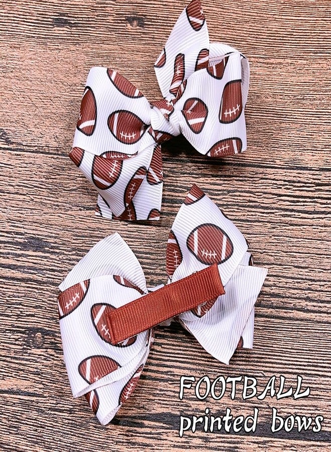 BBTDIN Football Hair Bow Clip Baby Girls Football Hair Barrettes Pin Football Bowknot Hairpin BBG63 (B2) - Image 3