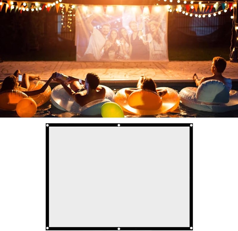LUCKDANO69nu375ygd 04 Portable Projector Screen Foldable Non Crease White 60 100 Inch 4 3 Camping Movie - Image 5
