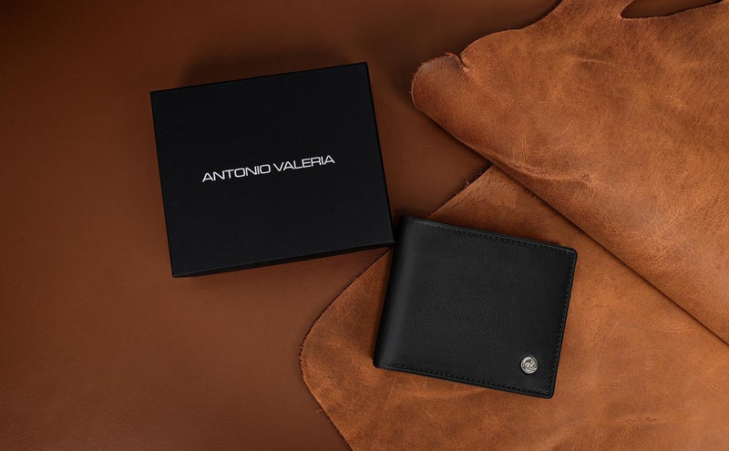 ANTONIO VALERIA Zen Black Leather Wallet for Men - Image 2