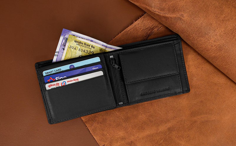ANTONIO VALERIA Zen Black Leather Wallet for Men - Image 3