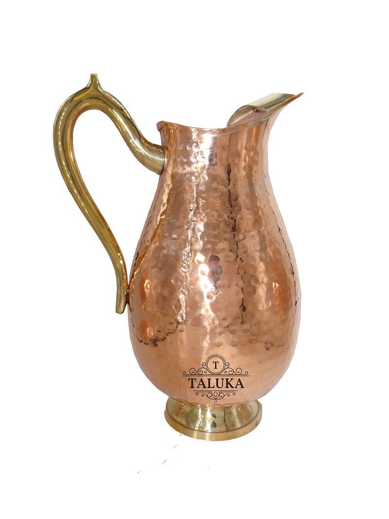 Taluka إبريق نحاسي يدوي 2000 مل مع زجاجة ماء 1700 مل - حزمة تخزين مياه ذات فوائد صحية جيدة من 3 قطع - Image 2