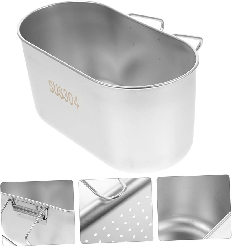 Luxshiny Household Stainless Steel Fruit Drain Basket Leftover Draining Sink Strainer Vegetable Washing Basket for Kitchen Prevents Clogs Easy to Hang Design - Image 4