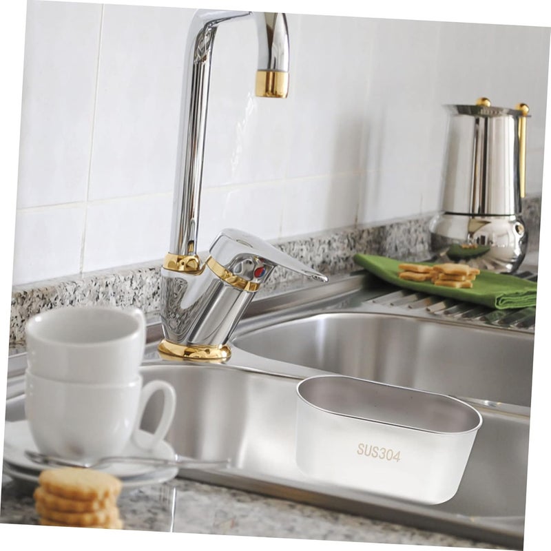 Luxshiny Household Stainless Steel Fruit Drain Basket Leftover Draining Sink Strainer Vegetable Washing Basket for Kitchen Prevents Clogs Easy to Hang Design - Image 3