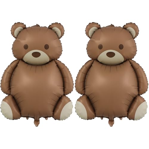 SAMOKA Large Little Bear Foil Balloons2 PCS 35 Inch Little Bear Theme Party SuppliesJungle Safari Theme Baby Shower Birthday Party Decorations - Image 1