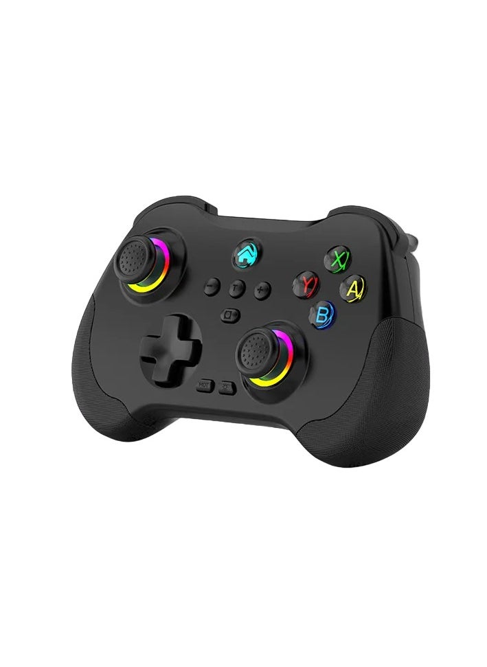 Generic Z01 Wireless Game Controller, Bluetooth 6 Axis Motion Sensor Gamepad, Portable Cloud Controller Remote Joystick, Programmable Hall Joystick For Android, iOS, Switch, Steam, PS3 PS4, Pc, (Black)  - Image 1