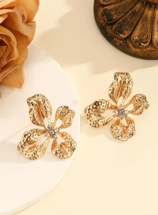 Take Two Gold Flower Stud Earrings