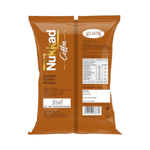 ATLANTIS 3 In 1 Nukkad Instant Coffee Premix Dry Powder 1 Kg For Vending Machine, Bag - Image 2