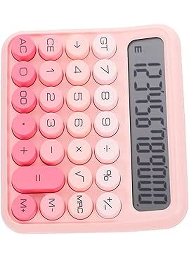 Pink Gradient Multi Function Office Calculator Lightweight Portable Desk Tool for Students and Adults - Image 1