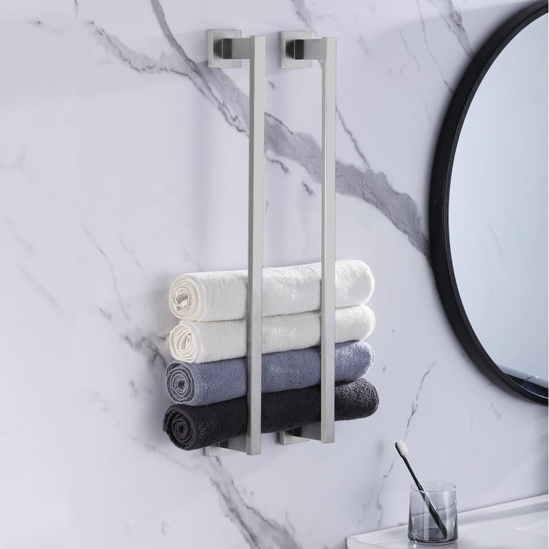 LANC Hand Towel Bar for Bathroom Wall Mounted Brushed Nickel Bathroom Towel Ring 12-Inche Stainless Steel Towel Rod for Toilet Hand Towel Holder Towel Rack Towel Hanger  A9010BN-L3 - Image 1
