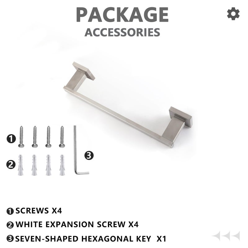 LANC Hand Towel Bar for Bathroom Wall Mounted Brushed Nickel Bathroom Towel Ring 12-Inche Stainless Steel Towel Rod for Toilet Hand Towel Holder Towel Rack Towel Hanger  A9010BN-L3 - Image 2