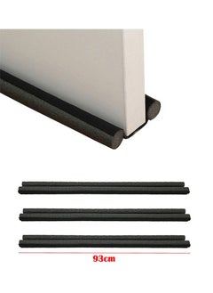 ZCM-HAPPY 3 Piece Foamed Cotton Door Bottom Noise Reduction Sealing Strip Black 93cm  - Image 1