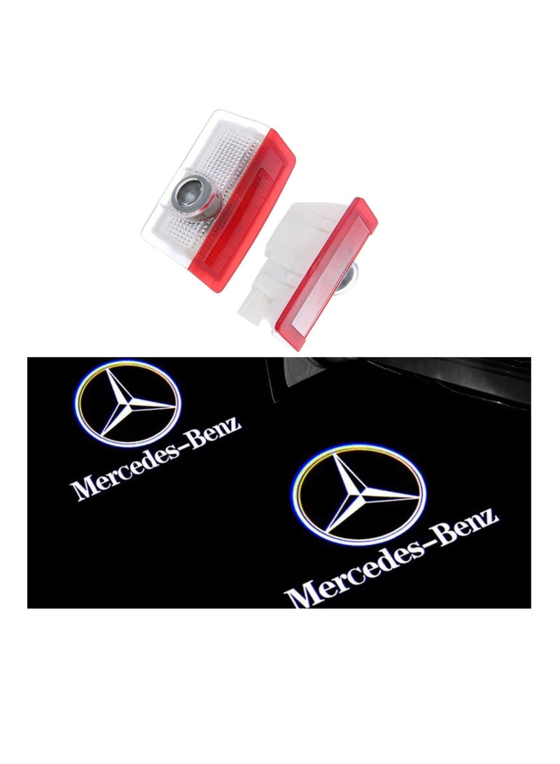2PCS Car Door LED Logo Light Replacement for Benz, 3D Ghost Shadow Puddle Lights Never Fade 3D LED Car Light for A B C E M G GL GLA GLC GLE GLS Class 4dr W205 W213 W176 W166 (A/C/E/GLA/GLC/GLE/GLS) - Image 1