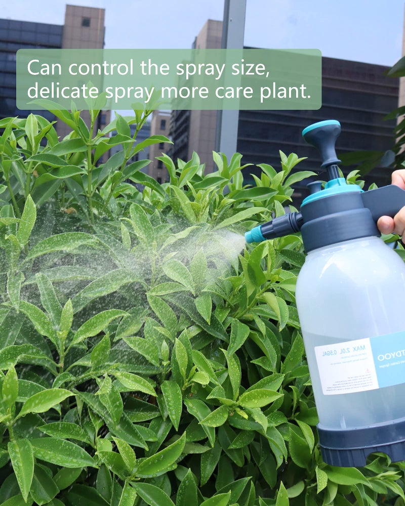 HTDYOO 0.5 Gallon Garden Pump Sprayer, Hand Held Garden Sprayer, Water Spray Unit with Adjustable Nozzle and Extra Extended Spray - Image 3
