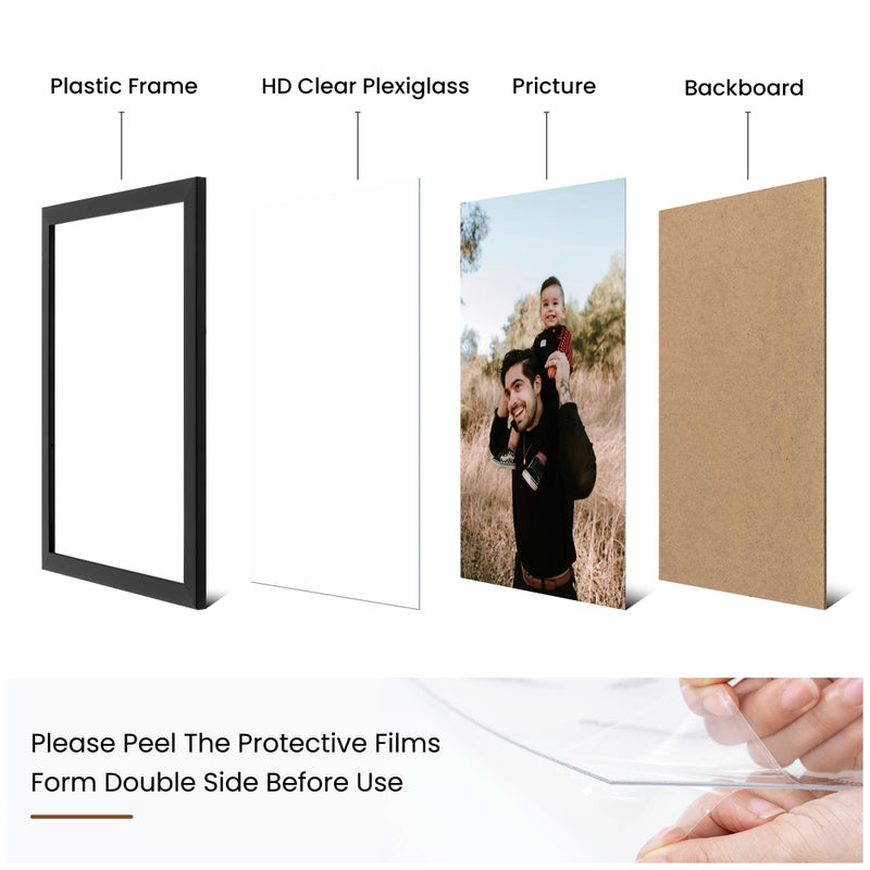 Heimlove Black Collage Picture Frames Set of 12,Two 8x10,Two 6x8, Four 5x7,Four 4x6 Photo Frames,Gallery Wall Frame Set for Wall Mount or Tabletop Display - Image 5