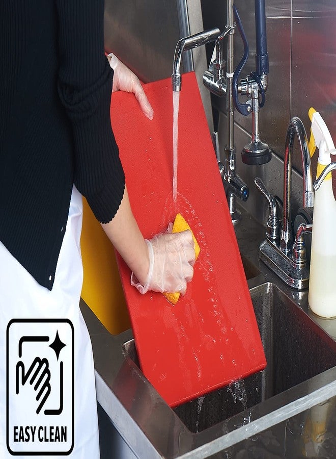 CURTA Cutting Boards for Kitchen, 20" x 14" x 0.5" Red Color Coded Plastic Chopping Board with Anti Slip Surface Dishwasher Safe - Image 5