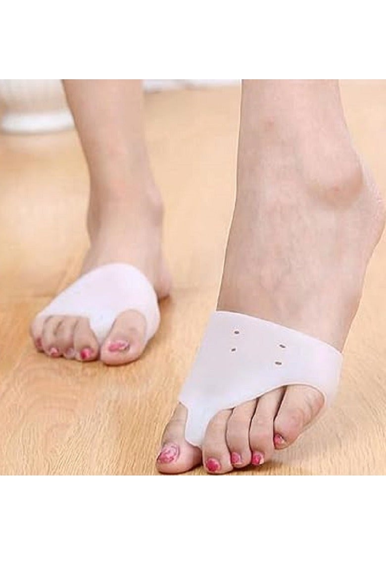 وسادات مشط القدم مع فاصل إصبع من جل السيليكون – لون أبيض - Image 2