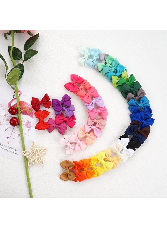 CellElection 80Pcs Hair bow Clips 2Inch Mini Hair Clips for Baby Fine Hair Grosgrain Ribbon Bows Metal Alligator Clips Non-slip Baby Hair Clips for Baby Girls Infants Toddlers 40 Colors in Pairs - Image 5