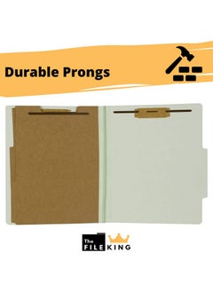 The File King Letter Size Classification Folders 10 Pack Light Green 2Inch Expansion Made In Usa  - Image 4