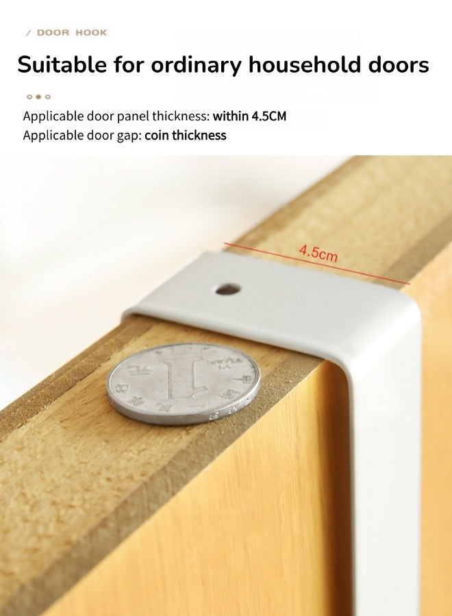 علاقة ملابس فوق الباب، حامل 6 خطافات مقاوم للصدأ، خطافات جدارية معدنية متينة وقوية، منظم متعدد الاستخدامات وموفر للمساحة، مناسب ل أبواب الحمامات والمطابخ والأبواب الأمامية والخلفية (أسود، 36*17.5*4.5 سم) - Image 3