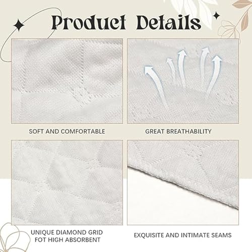 Boyiee 9 Pcs Cotton Bra Liners 3 Layer Reusable Washable Under Breast Sweat Absorber Pads for Woman(White, Nude, Black) - Image 5