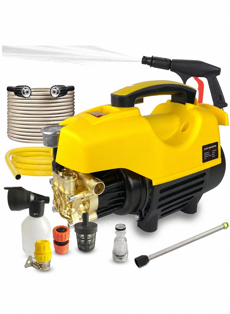 EzzySo Electric Pressure Washer 2900 PSI Max 3.1 GPM 3100W Compact Portable Power Washer with 66 FT Hose Adjustable Nozzles and Foam Cannon, Small Car Pressure Washer for Home/Patio/Driveway/Yellow - Image 1