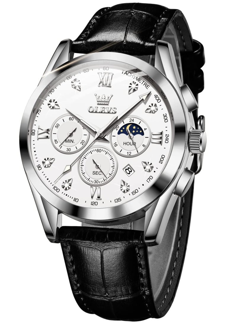 أوليفز ساعات رجالية كوارتز كرونوغراف جلد مقاومة للماء 2888 - Image 1