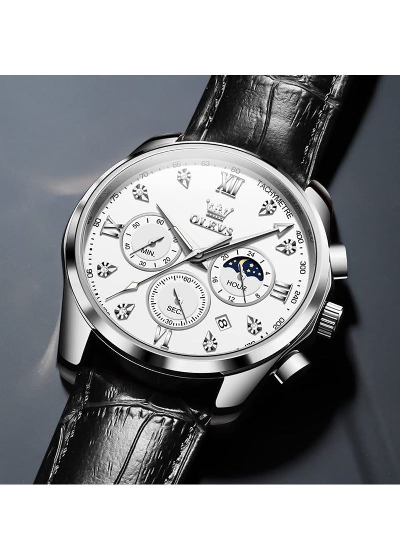 أوليفز ساعات رجالية كوارتز كرونوغراف جلد مقاومة للماء 2888 - Image 3