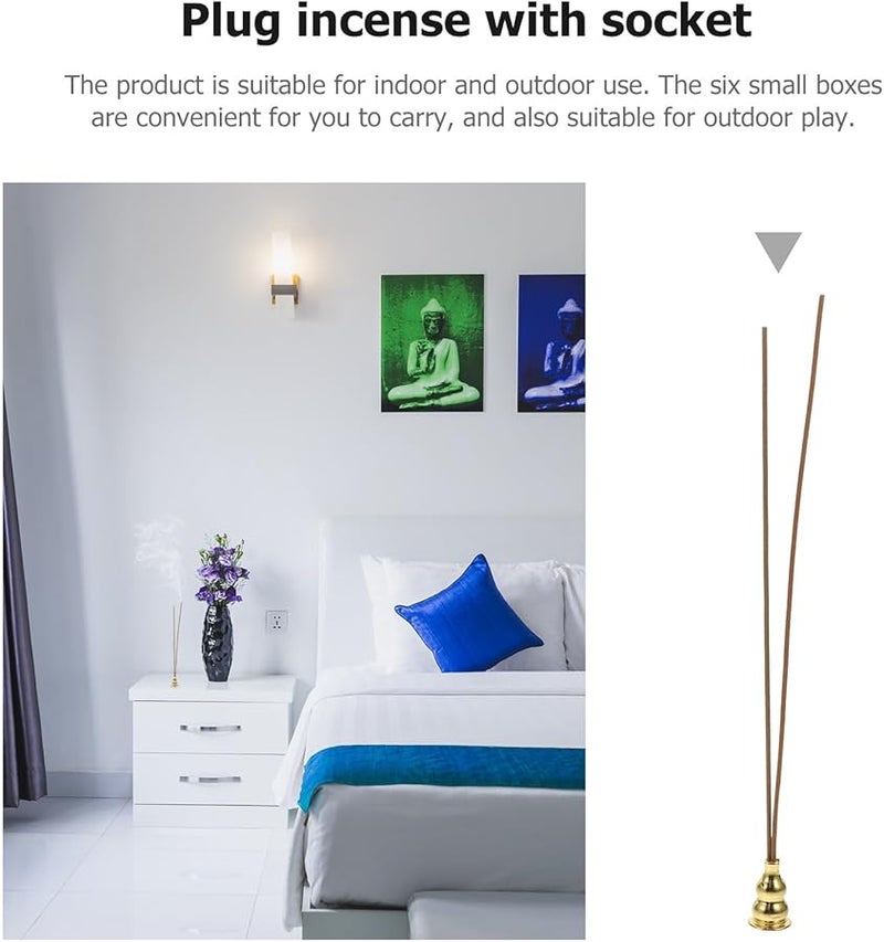 عصي البخور الطبيعية من خشب الصندل مع حامل للتأمل والاسترخاء، مادة نباتية عطرية. - Image 5