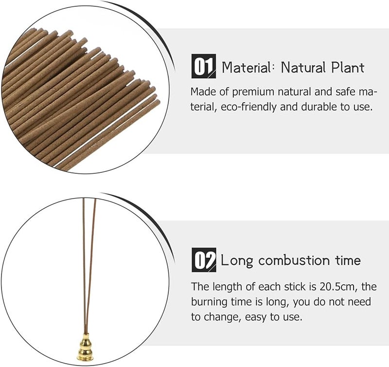 عصي البخور الطبيعية من خشب الصندل مع حامل للتأمل والاسترخاء، مادة نباتية عطرية. - Image 3