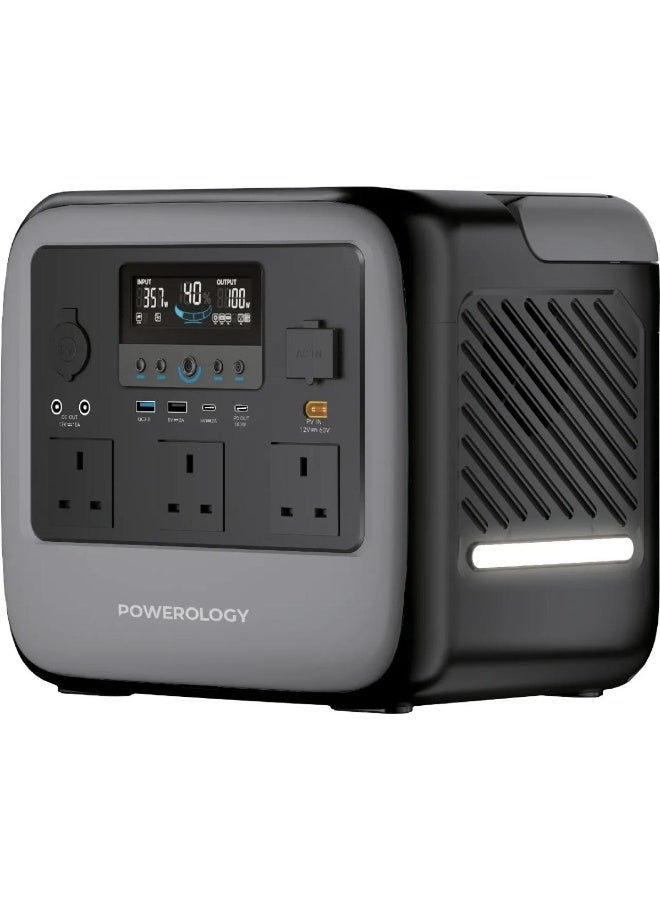 باورولوجي محطة الطاقة المحمولة باورولوجي باتر III بقدرة 1200 واط، مزودة ببطارية احتياطية (UPS) بسعة 945 واط ساعة، مع إمكانية الشحن بالطاقة الشمسية والشحن اللاسلكي. - Image 1