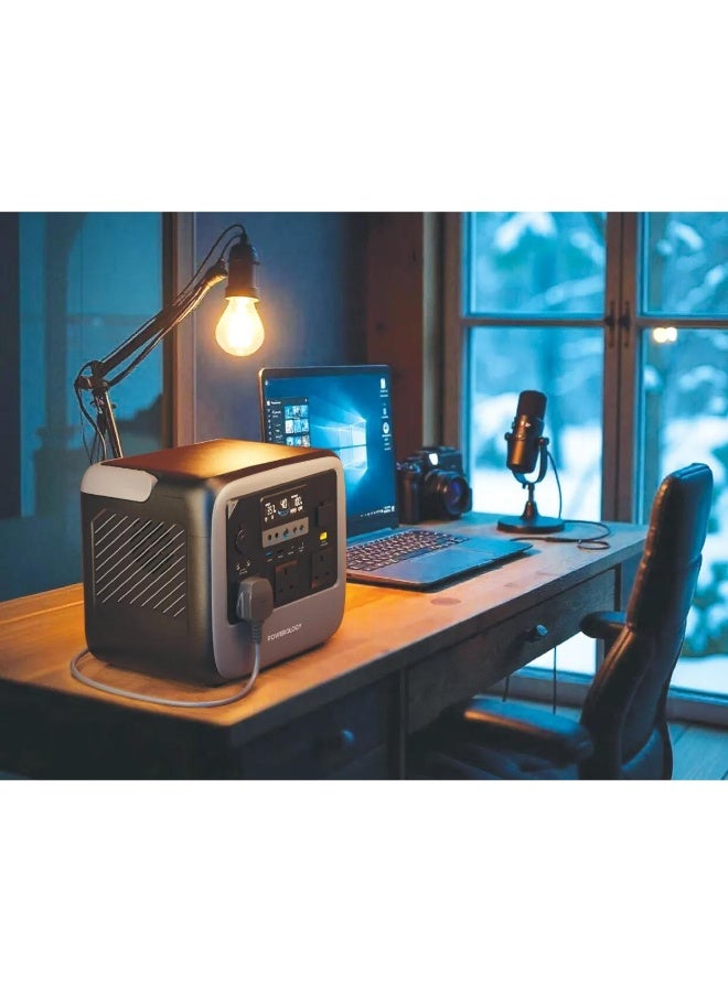 باورولوجي محطة الطاقة المحمولة باورولوجي باتر III بقدرة 1200 واط، مزودة ببطارية احتياطية (UPS) بسعة 945 واط ساعة، مع إمكانية الشحن بالطاقة الشمسية والشحن اللاسلكي. - Image 3