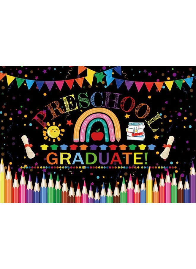 Felortte - 8x6FT Preschool Graduation Photography Backdrop Kindergarten Pre K Congrats Grad Class of 2025 Background for Kids School Prom Party Supplies Decoration Ceremony Portrait Photo Booth Banner - Image 1