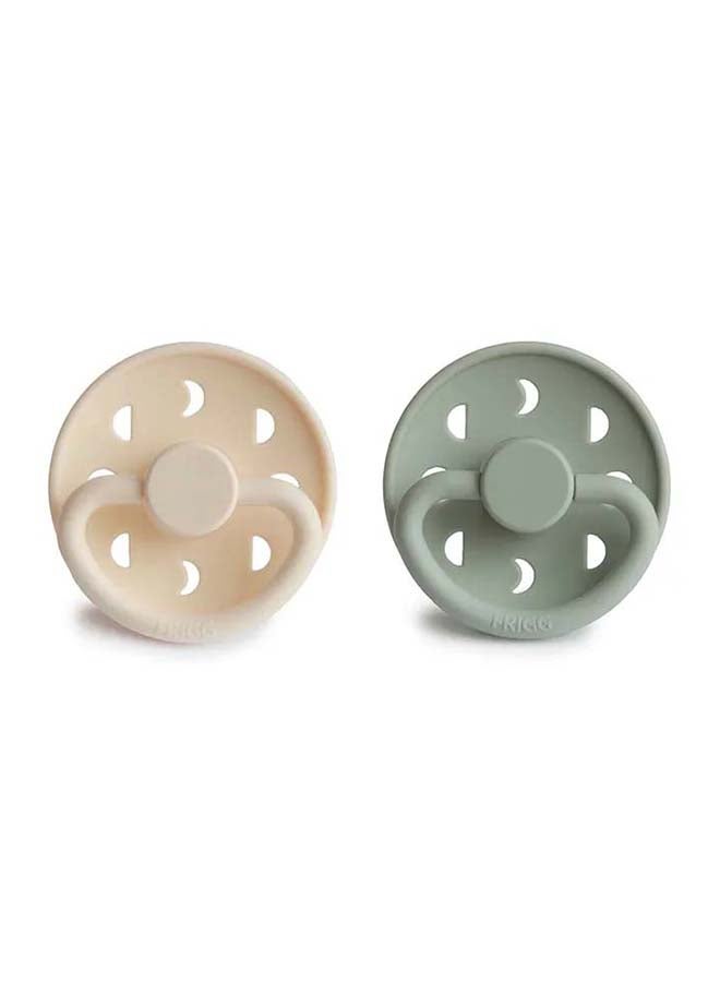 FRIGG لهاية FRIGG بمرحلة القمر من السيليكون للأطفال 6-18 شهر 2-pack كريمي/ساج - الحجم 2 - Image 2