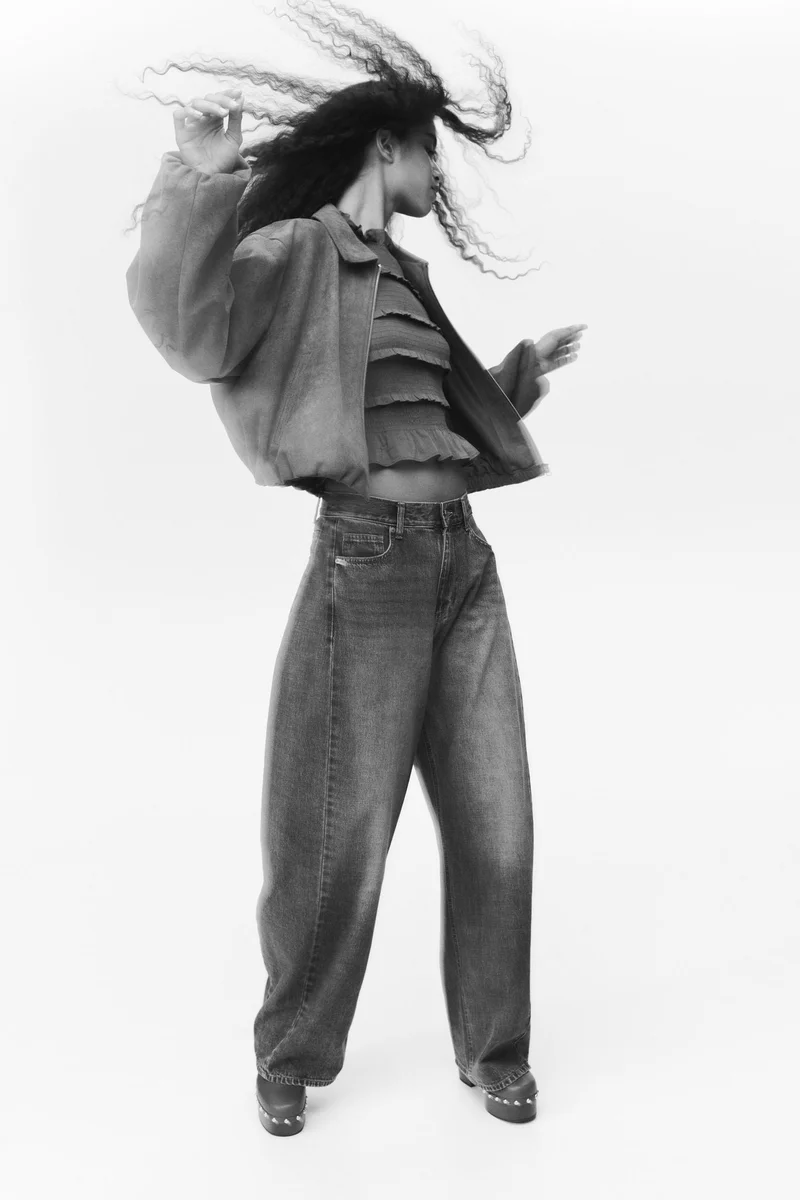 اتش اند ام جينز باريل بخصر عادي