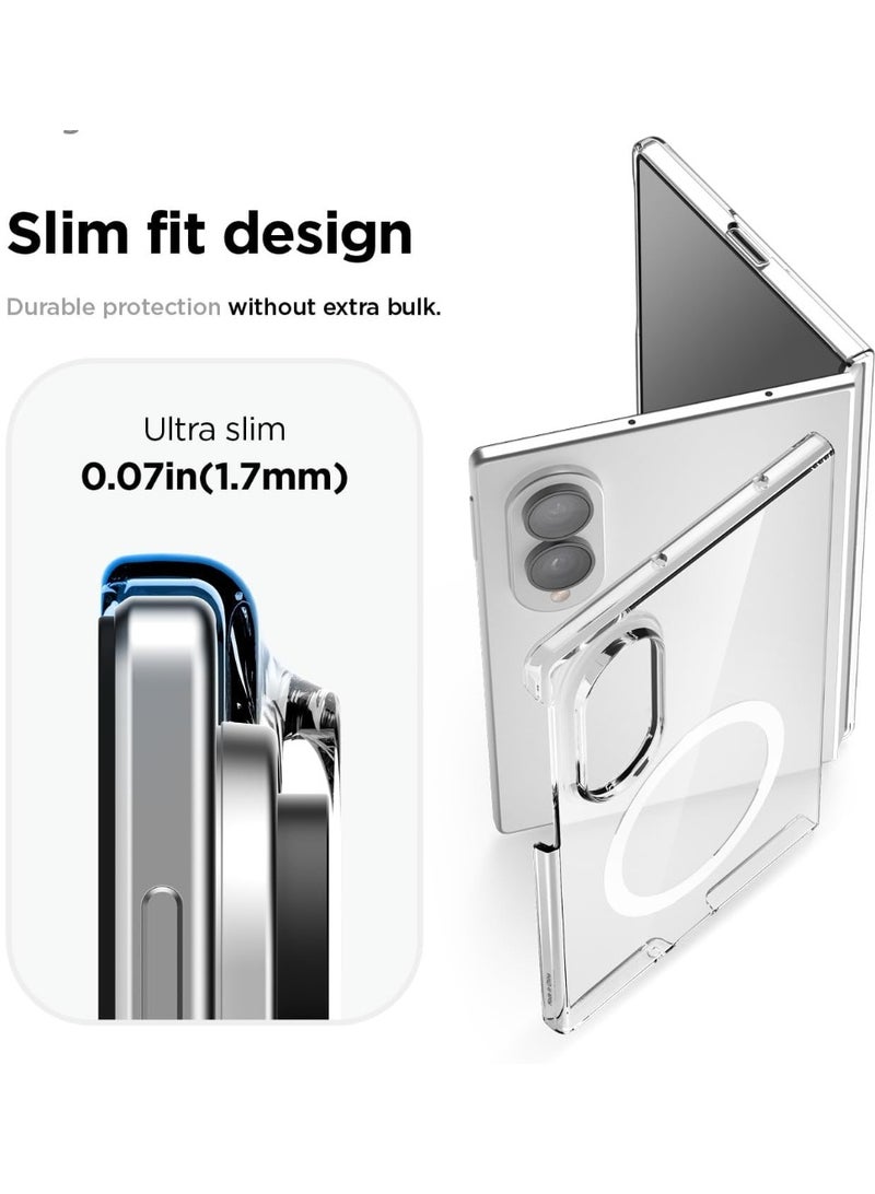 TEMPO Transparent Magnetic Case for Samsung Galaxy Z Fold 8 Cellphone, Compatible with Magsafe Wireless Charger Hard PC Clear Crystal Cover,Slim Fit, Shockproof - Image 5