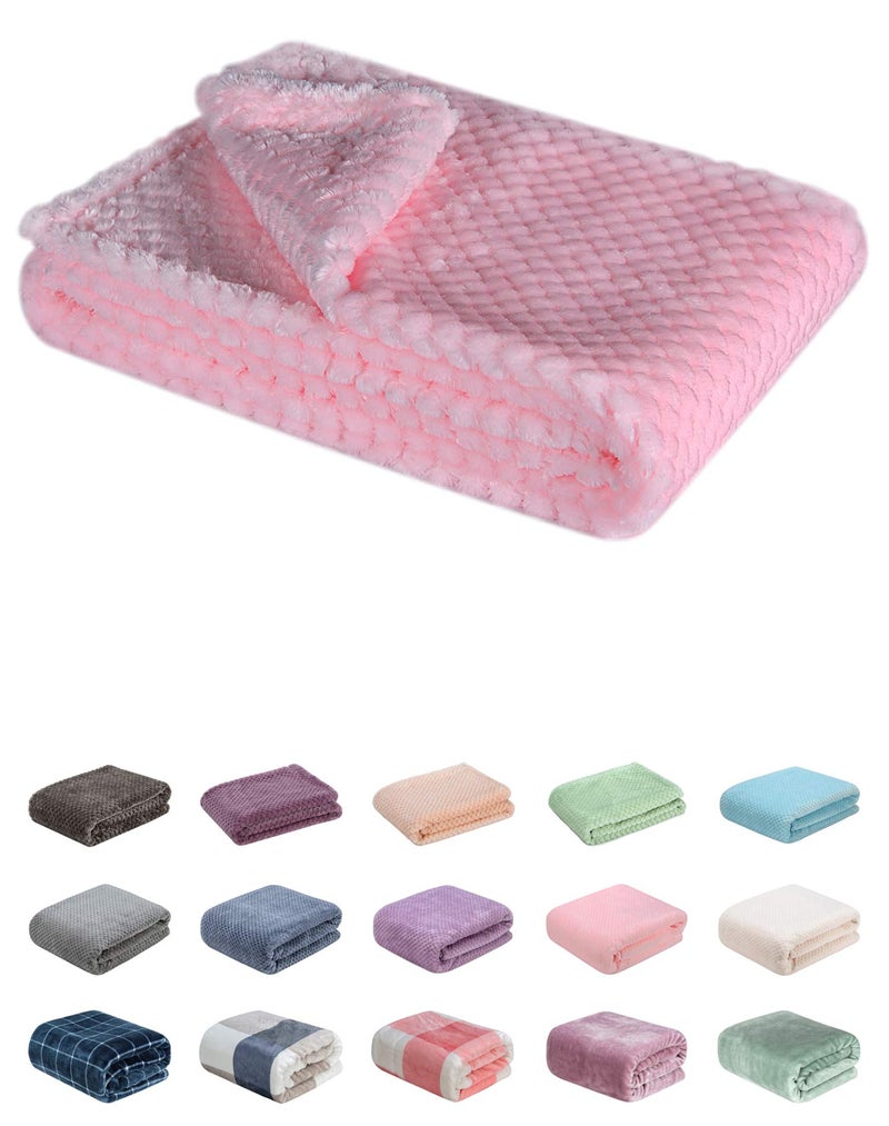 WONDER MIRACLE Fuzzy Blanket or Fluffy Blanket for Baby, Soft Warm Cozy Coral Fleece Toddler, Infant or Newborn Receiving Blanket for Crib, Stroller, Travel, Decorative (28Wx40L, XS-Baby Pink) - Image 1