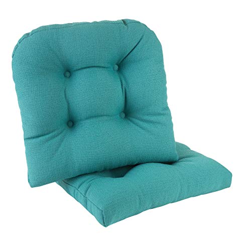 Klear Vu Gripper Overstuffed Universal Non-Slip Dining Chair Cushions for Kitchen Decor or Office Use, U-Shaped Skid-Proof Seat Pad, 17x17 Inches, 2 Count (Pack of 1), Solid Teal - Image 1