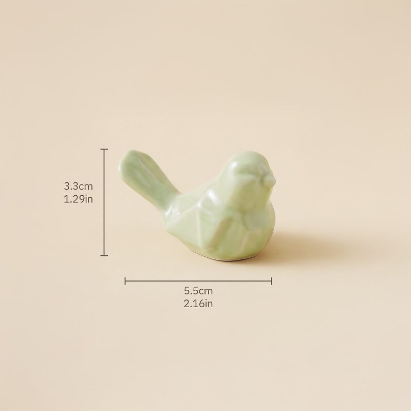 2pcs Pink Blue Ceramic Bird Ornaments Two Piece Set Geometric Style Porcelain Crafts Nordic Japanese Home Decoration Housewarming Birthday Graduation Gift - Image 3