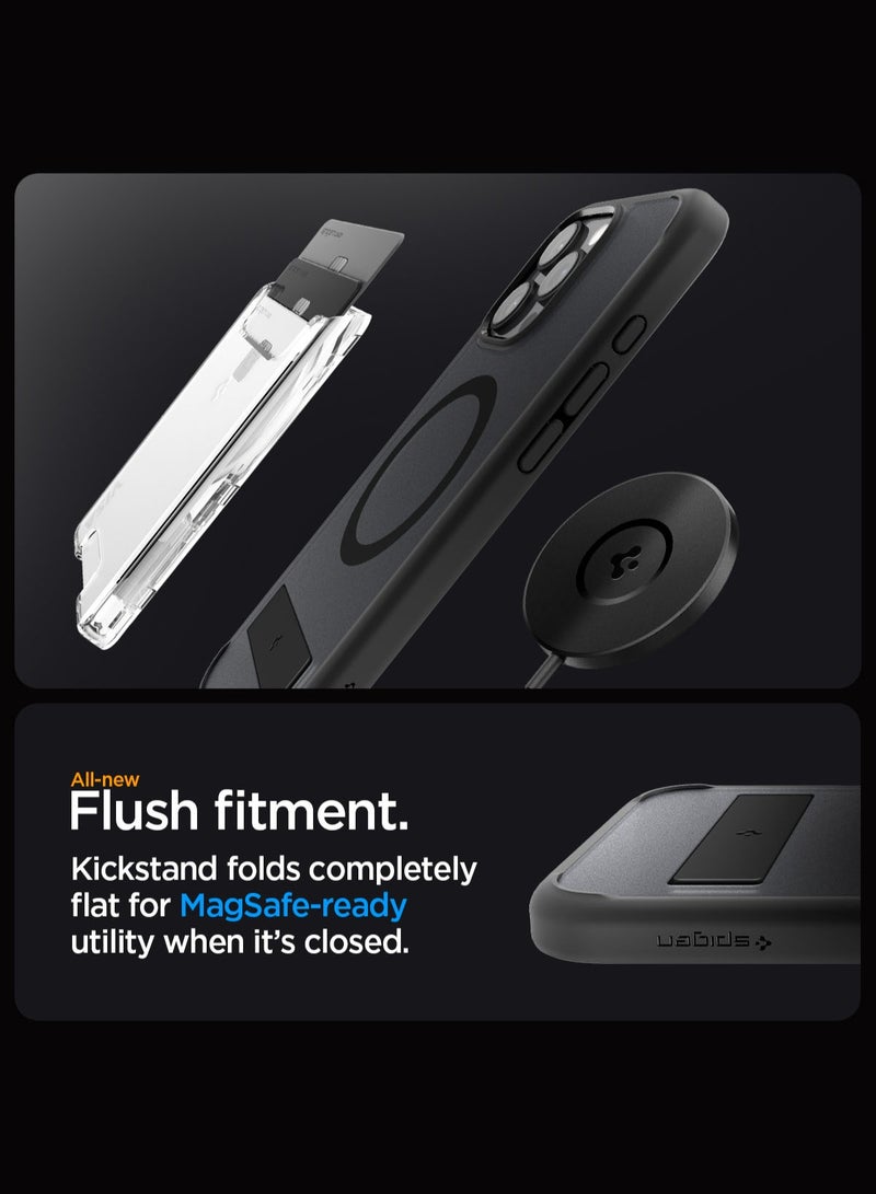 Spigen Ultra Hybrid S MagFit iPhone 16 PRO Case Cover MagSafe with Kickstand - Frost Black - Image 4